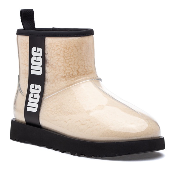 UGG WOMEN’S CLASSIC CLEAR MINI BOOT NATURAL/BLACK - Picture 3 of 4
